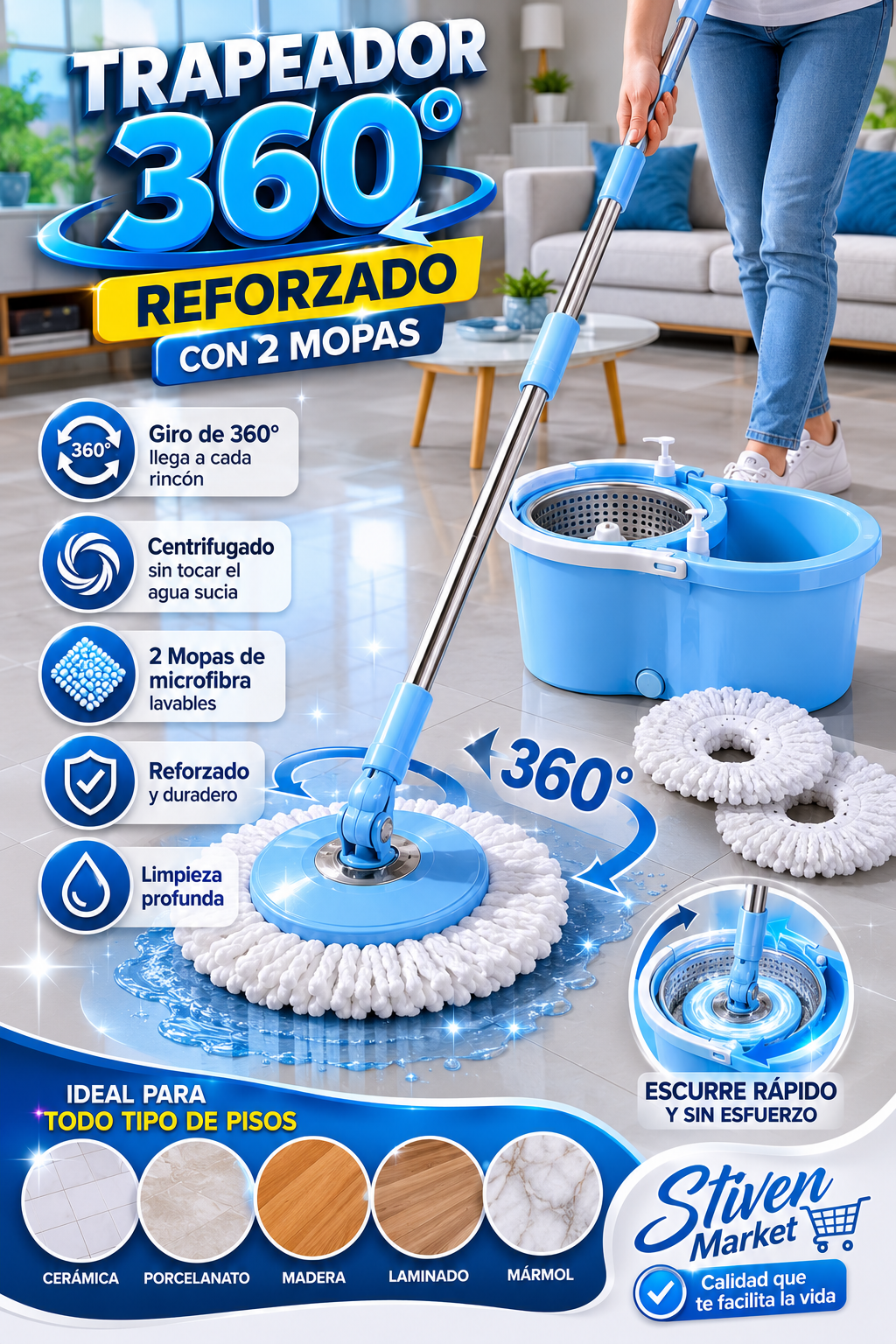 TRAPEADOR 360 REFORZADO CON DOS MOPA