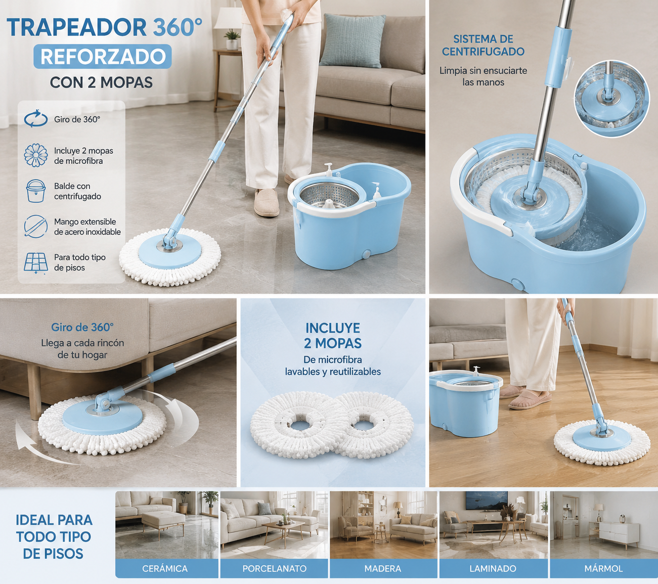 TRAPEADOR 360 REFORZADO CON DOS MOPA
